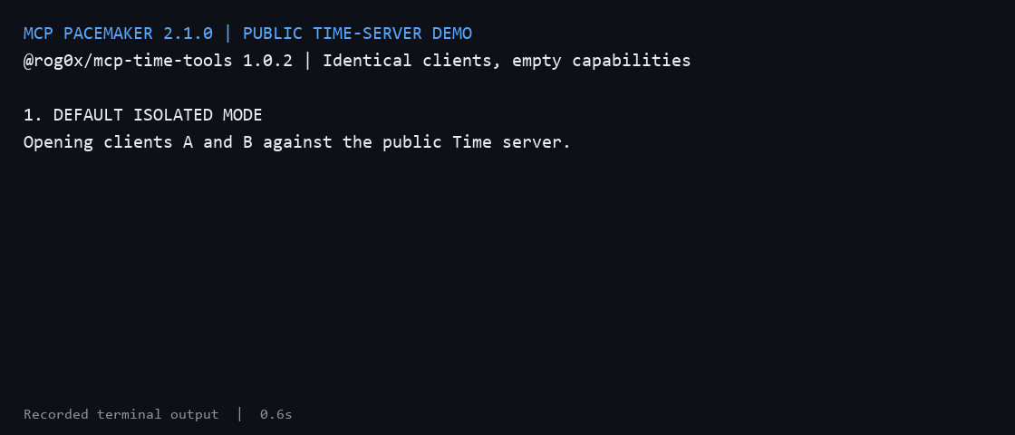 Clock-tool recording: two isolated launches, one shared launch, none added on reconnect.